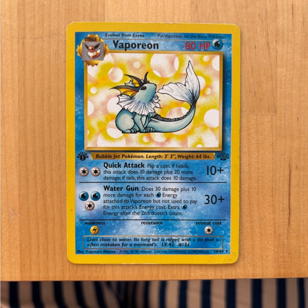 Pokemon Vaporeon first edition 28/64